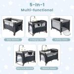 Costway 5-in-1 Travel Cot with Bassinet and More