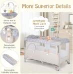 5-in-1 Portable Baby Travel Cot with Bassinet