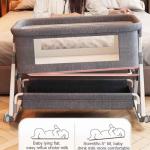 Adjustable Bedside Crib with Storage and Changing Table