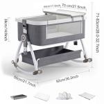 Adjustable Bedside Crib with Storage and Changing Table