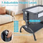 Adjustable Baby Bedside Crib with Mattress and Net