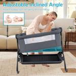 Adjustable Baby Bedside Crib with Mattress and Net