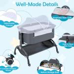 Adjustable Baby Bedside Crib with Mattress and Net