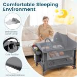 5 in 1 Adjustable Travel Cot with Mattress & More