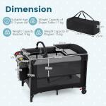 5 in 1 Adjustable Travel Cot with Mattress & More