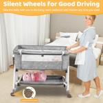 3-in-1 Portable Bedside Crib with Mattress