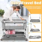 3-in-1 Portable Bedside Crib with Mattress