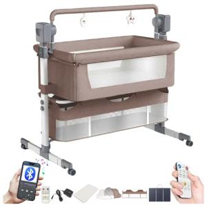 Convertible Baby Bedside Cot with Bluetooth Music功能