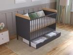 LEVI Baby Cot Bed with Mattress and Drawer
