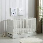 Orlando White Wooden Baby Cot with Drawer & Mattress