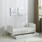 Orlando White Wooden Baby Cot with Drawer & Mattress