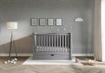 Viculii GILBERT Grey Baby Sleigh Cot Bed 3-in-1