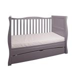 Viculii GILBERT Grey Baby Sleigh Cot Bed 3-in-1