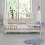 MADDOX Adjustable Cot Bed 140x70cm - White/Pine