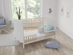 MADDOX Adjustable Cot Bed 140x70cm - White/Pine