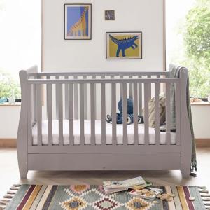 Babymore Stella Sleigh Cot Bed with Drawer