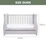 Babymore Stella Sleigh Cot Bed with Drawer