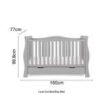 Obaby Stamford Sleigh Cot Bed in Warm Grey