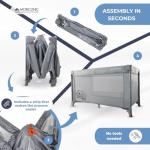 Mobiclinic® Ultra-Compact Travel Cot with Mattress