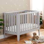 Babymore Iris Grey Cot Bed - Solid Pine Wood
