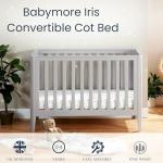 Babymore Iris Grey Cot Bed - Solid Pine Wood
