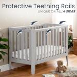 Babymore Iris Grey Cot Bed - Solid Pine Wood