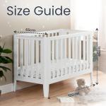 Babymore Iris Grey Cot Bed - Solid Pine Wood