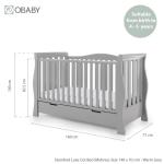 Obaby Stamford Sleigh Cot Bed in Warm Grey