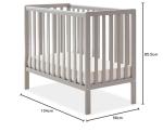 Obaby Bantam Space Saver Cot in Warm Grey