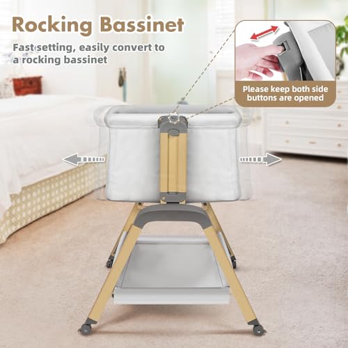 4-in-1 Bedside Crib with Changing Table and Sleeper