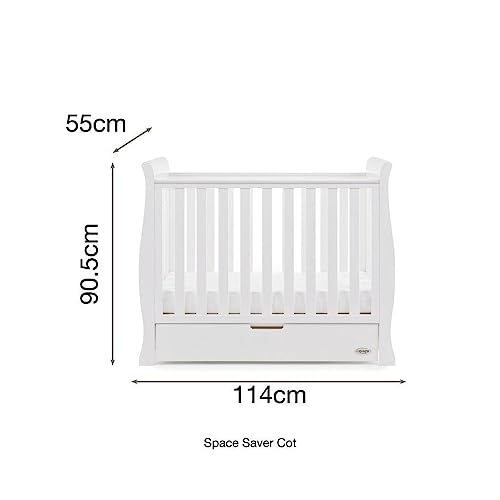 Obaby Stamford White Sleigh Space Saver Cot