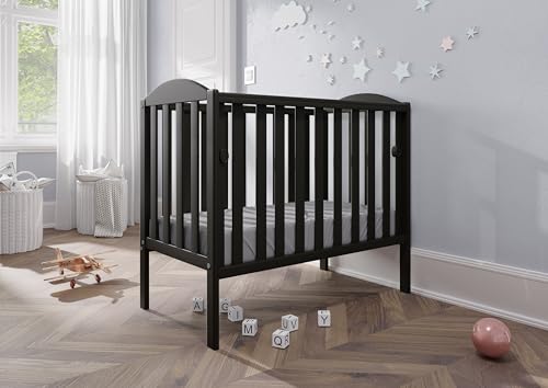 Viculii Waffi Space Saver Baby Mini Cot (Black)