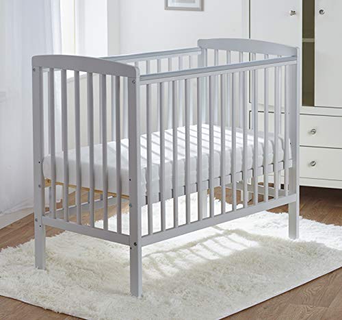 Kinder Valley Sydney Compact Grey Baby Cot with Mattress