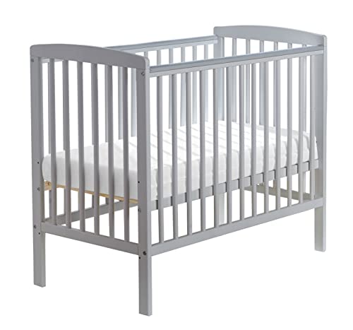 Kinder Valley Sydney Compact Grey Baby Cot with Mattress