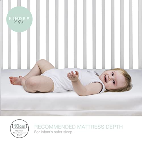 Kinder Valley Sydney Compact Grey Baby Cot with Mattress