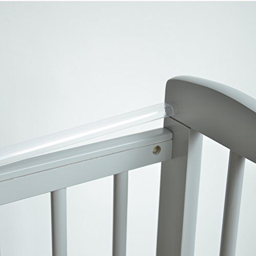 MCC Brooklyn Baby Cot Crib, Water-Repellent Mattress - Grey