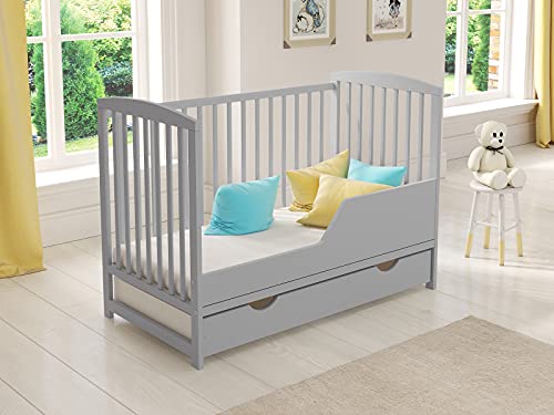 JACOB Wooden Baby Cot Bed with Deluxe Aloe Vera Mattress