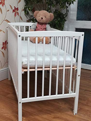 Compact White Baby Cot with Mattress: 100 x 52.5CM