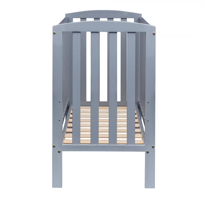Grey Havana Compact Baby Cot with Adjustable Heights