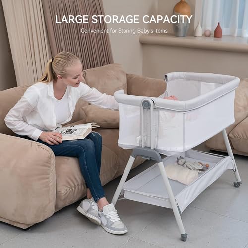 3-in-1 Baby Crib Bedside Sleeper Portable Cot
