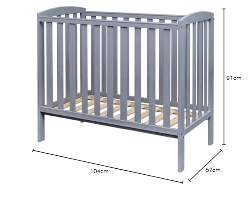 Grey Havana Compact Baby Cot with Adjustable Heights