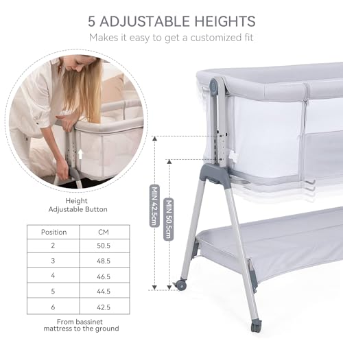 3-in-1 Baby Crib Bedside Sleeper Portable Cot