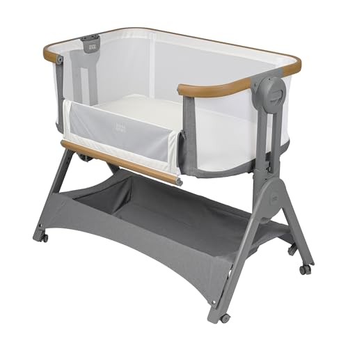 Baba Bing Bedside Crib & Travel Cot, 2-in-1 Grey