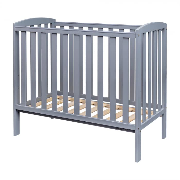 Grey Havana Compact Baby Cot with Adjustable Heights