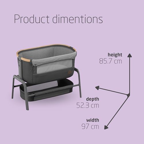 Maxi-Cosi Iora Co-Sleeper Crib, Foldable Bedside Crib - Graphite