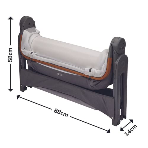 Baba Bing Bedside Crib & Travel Cot, 2-in-1 Grey
