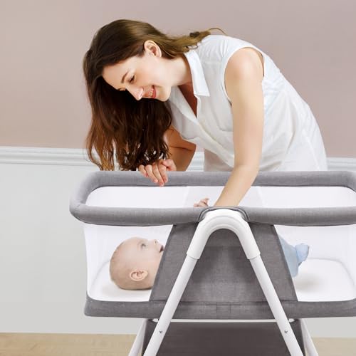 Bellababy Lightweight Breathable Mesh Bedside Bassinet Grey Color