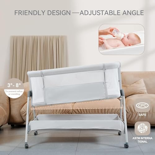 3-in-1 Baby Crib Bedside Sleeper Portable Cot