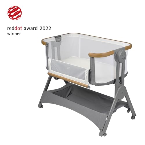 Baba Bing Bedside Crib & Travel Cot, 2-in-1 Grey