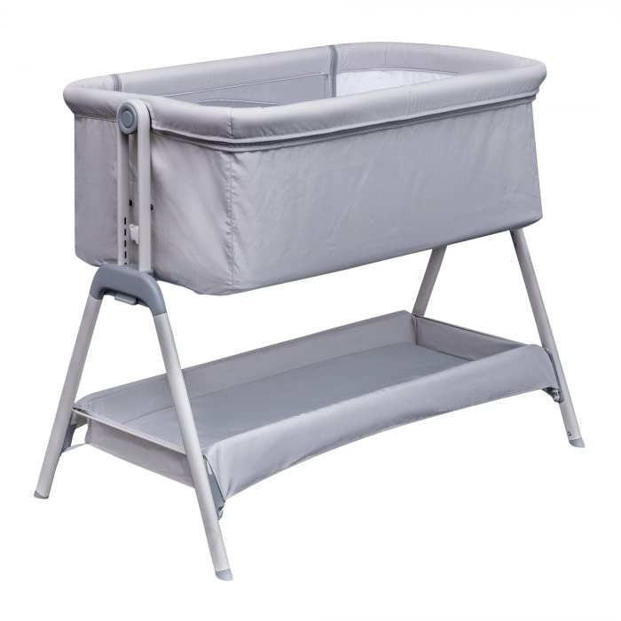 Kinder Valley Snoozie Bedside Crib in Antartica Grey